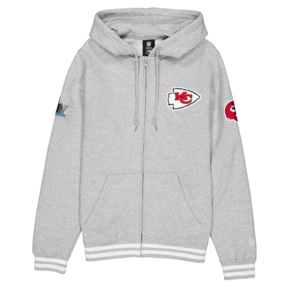 NEW ERA KANSAS CITY CHIEFS Gray Logo‎ Select Full-Zip Hoodie - Picture 1 of 7